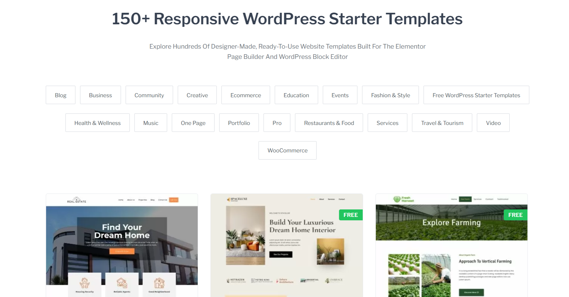 150+ Starter Templates