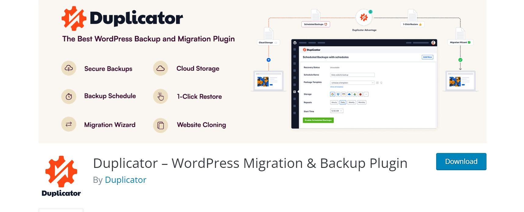 Duplicator- free wordpress migration plugin