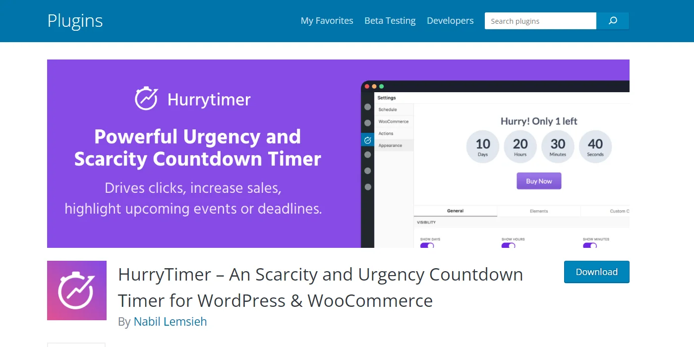Hurry timer plugin