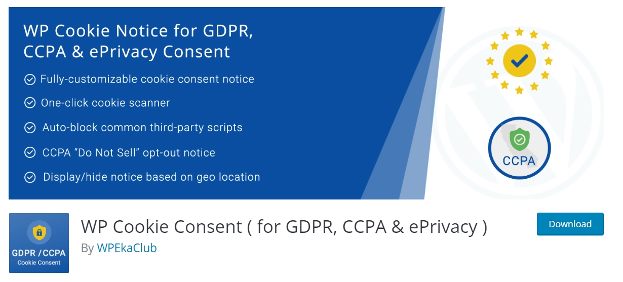 WP Cookie Consent plugin