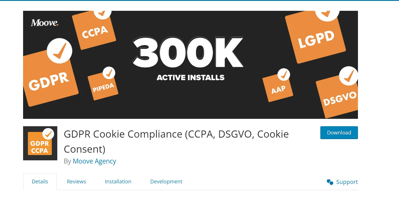 GDPR cookie compliance privacy policy WordPress plugin
