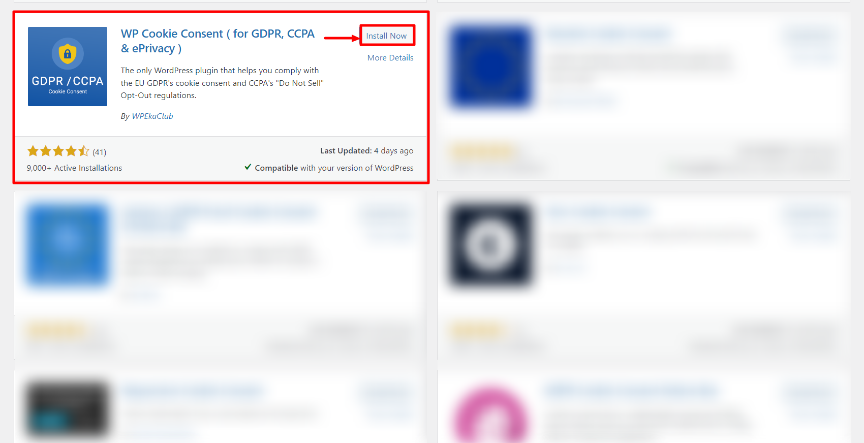 Installing WP Cookie Consent plugin