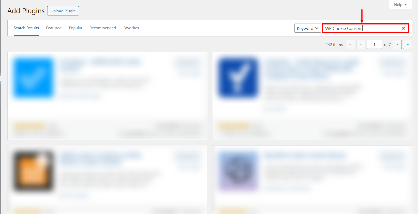 Searching for 'WP Cookie Consent' 