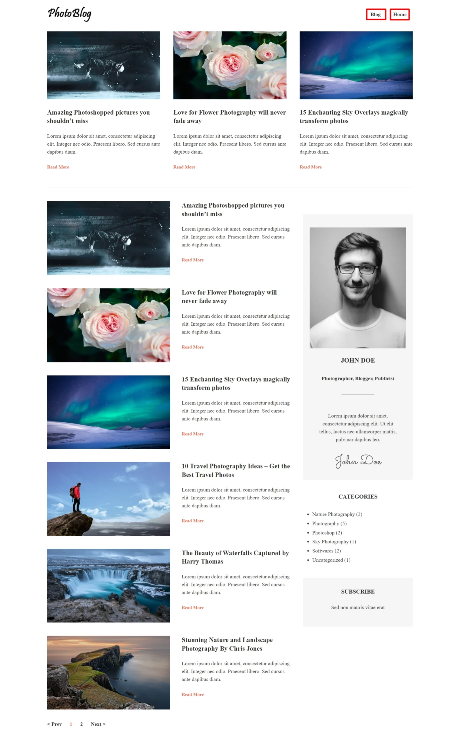 Checking the front end of the site