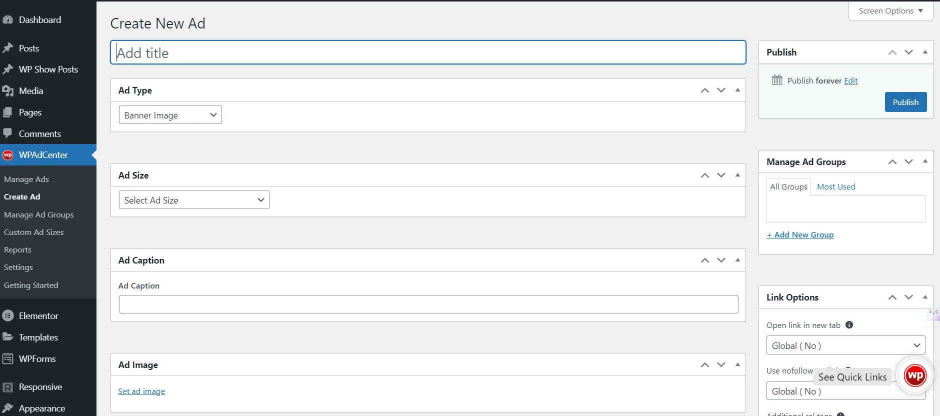 Creating New Ad- amazon ads on your website