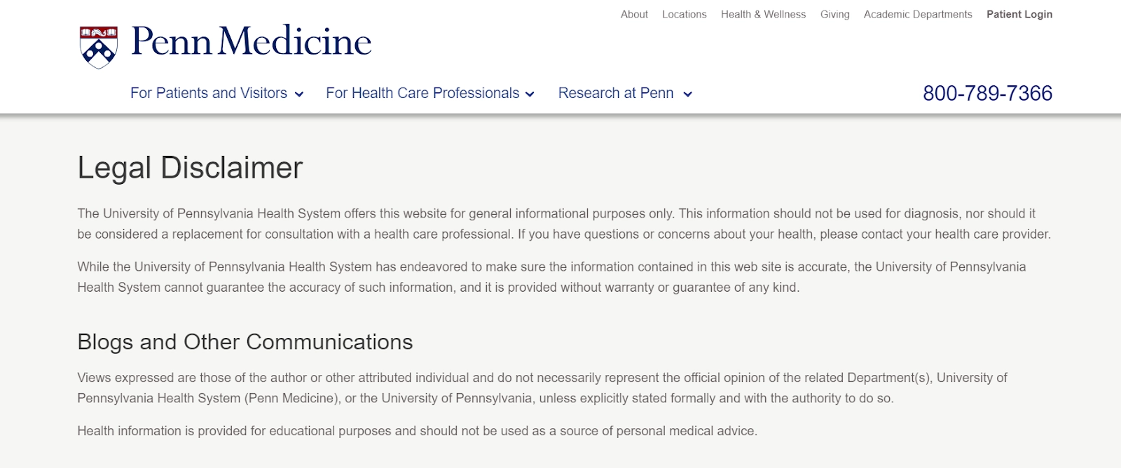 Medical School Disclaimers