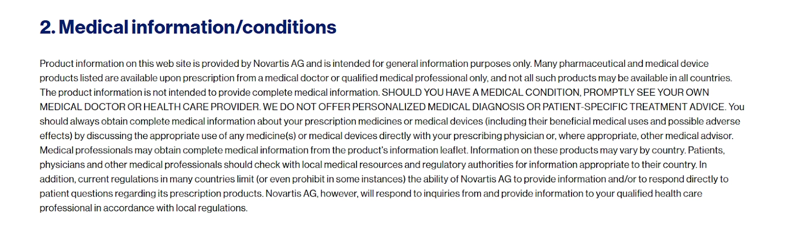 Norvatis Medical Disclaimer