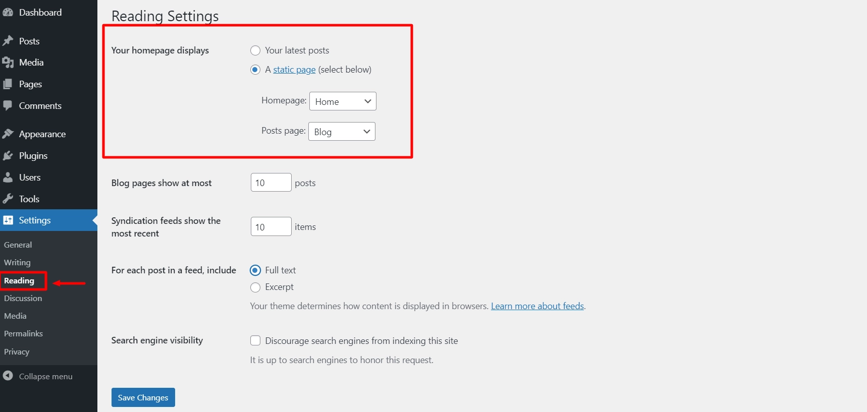 Settings up adding a blog post to pages