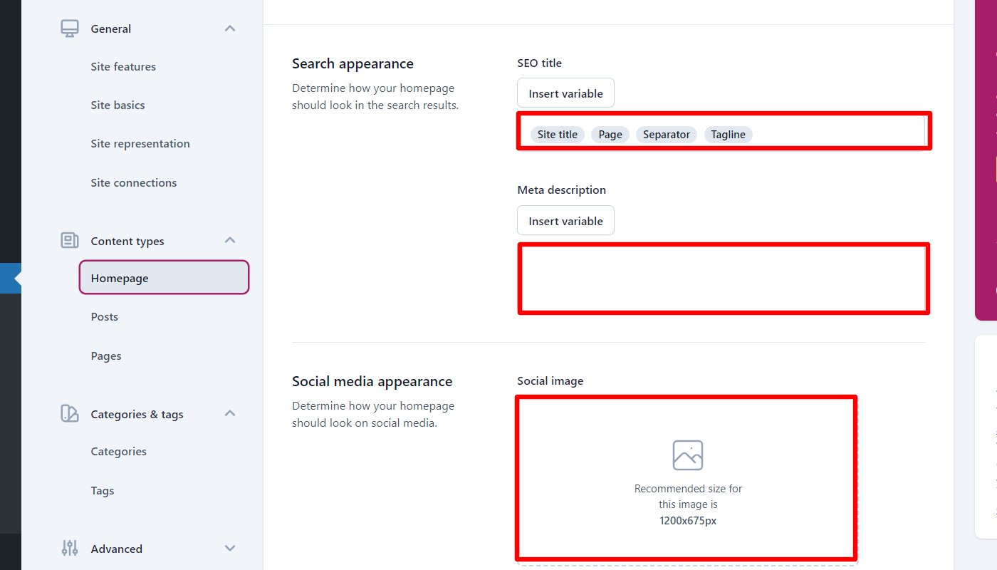 Editing so title, meta description and social image