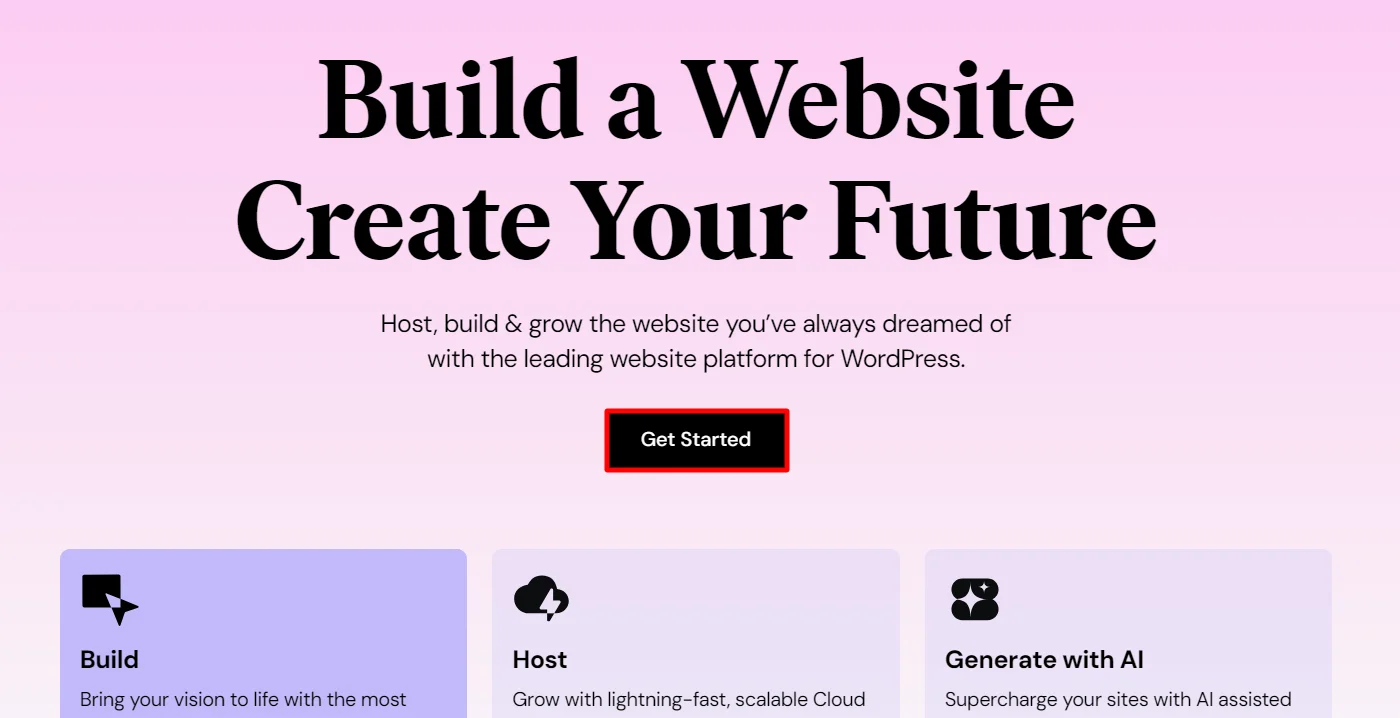 Clicking get started