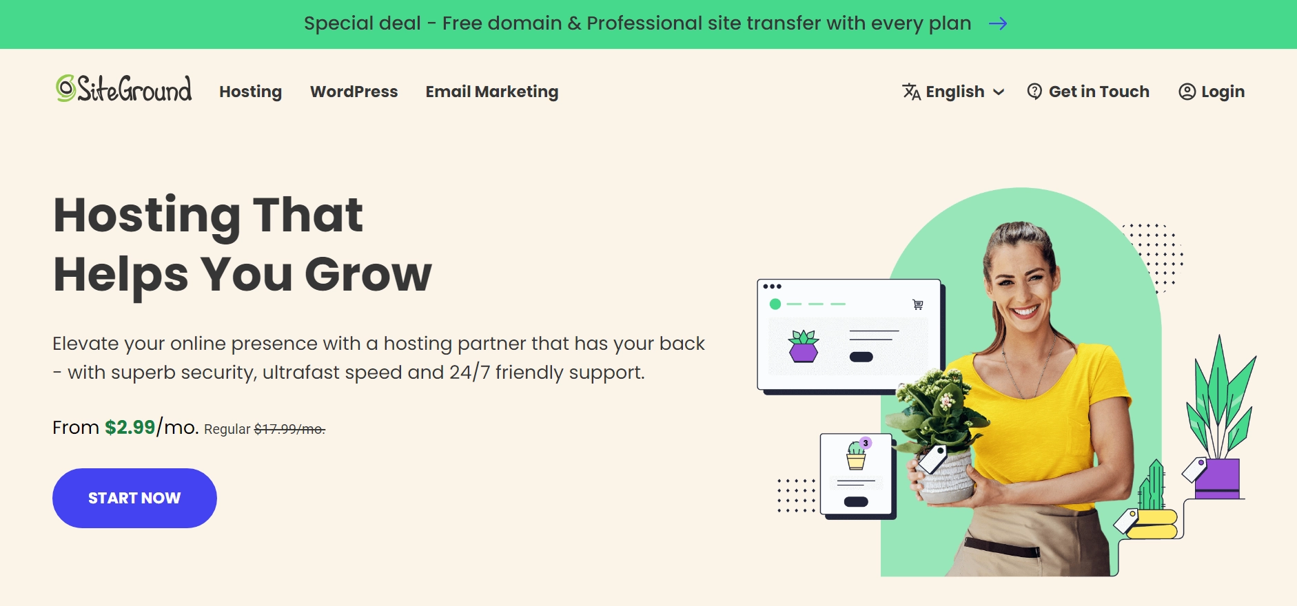 SiteGround website hosting