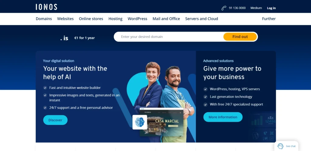 IONOS - Cheapest Website Hosting