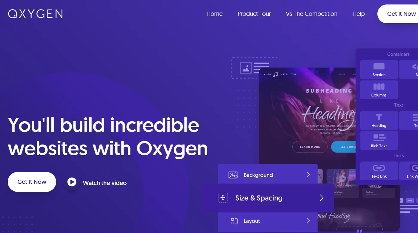 Oxygen website builder