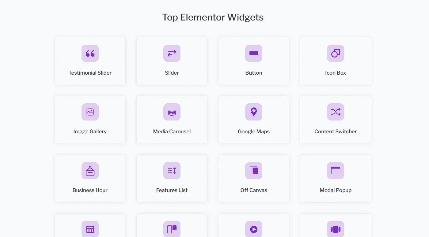 Huge Library of Widgets