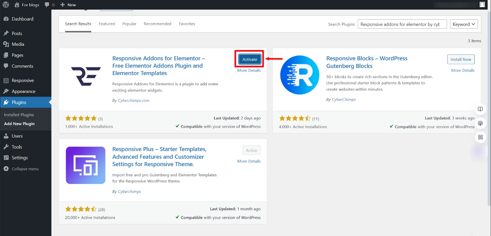 Activating RAE plugin