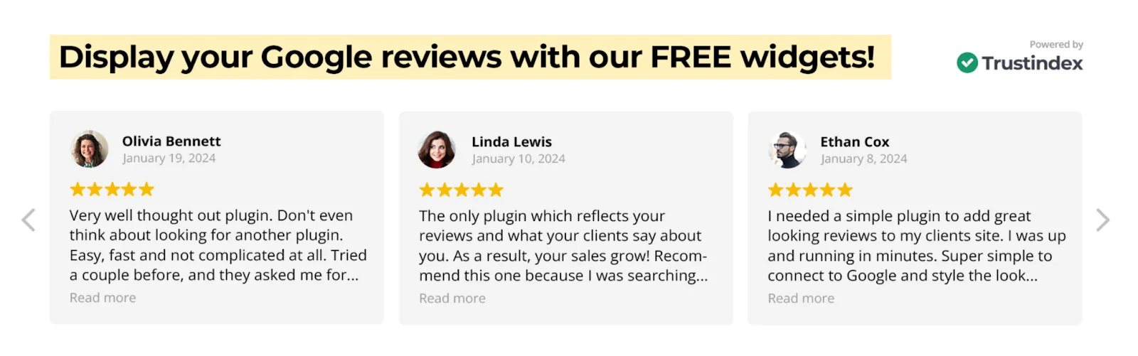 Widgets for Google Reviews