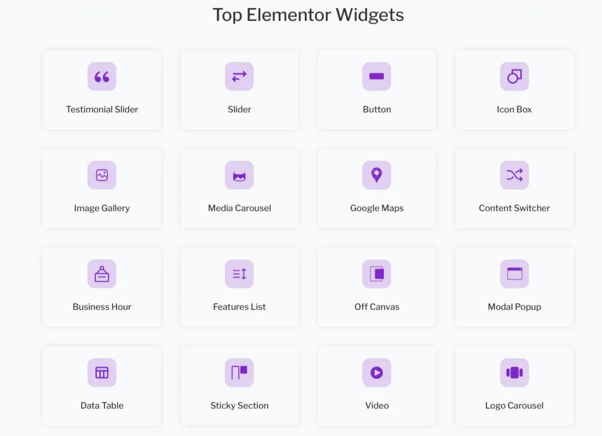Elementor widgets