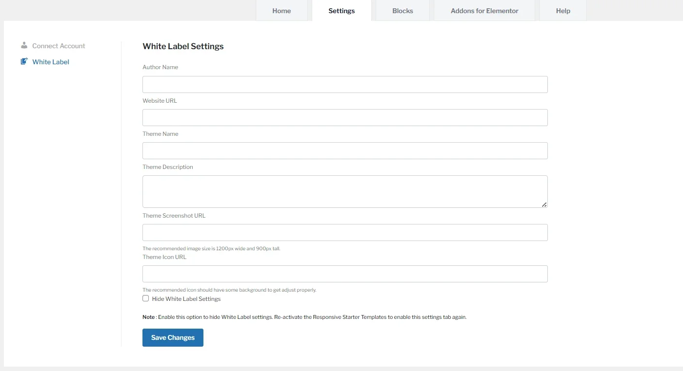White label settings
