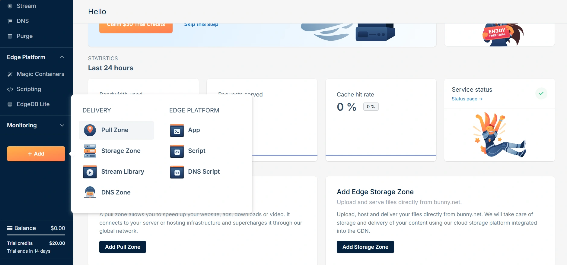 click “Add Pull Zone