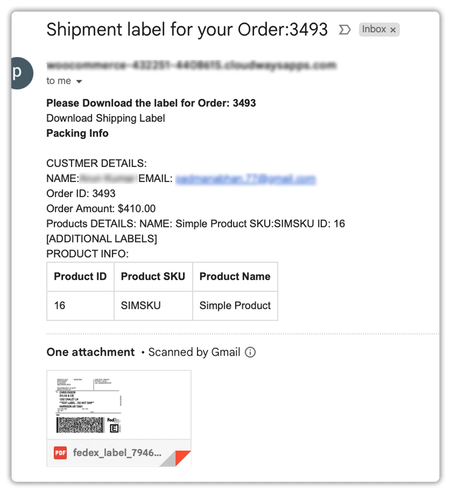 Email the return label to the customer after approval
